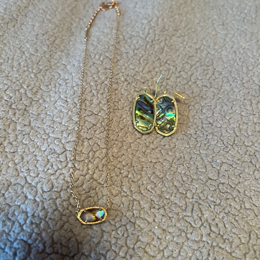 Kendra Scott Abalone necklace & earrings